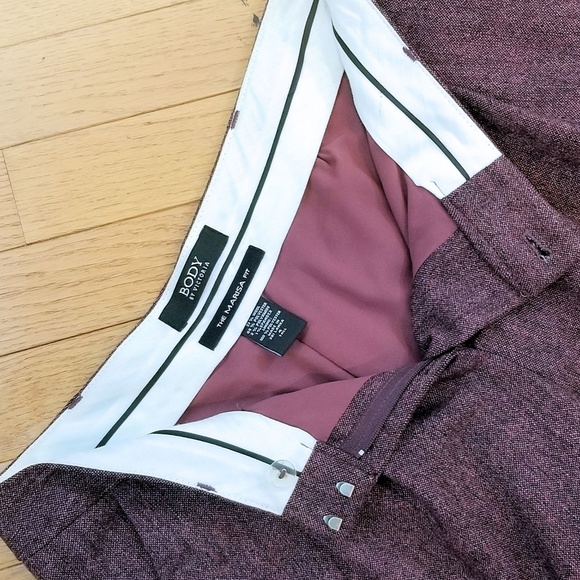 Elegant pleated burgundy wool pants - LINE NEW! - Picture 3 of 6